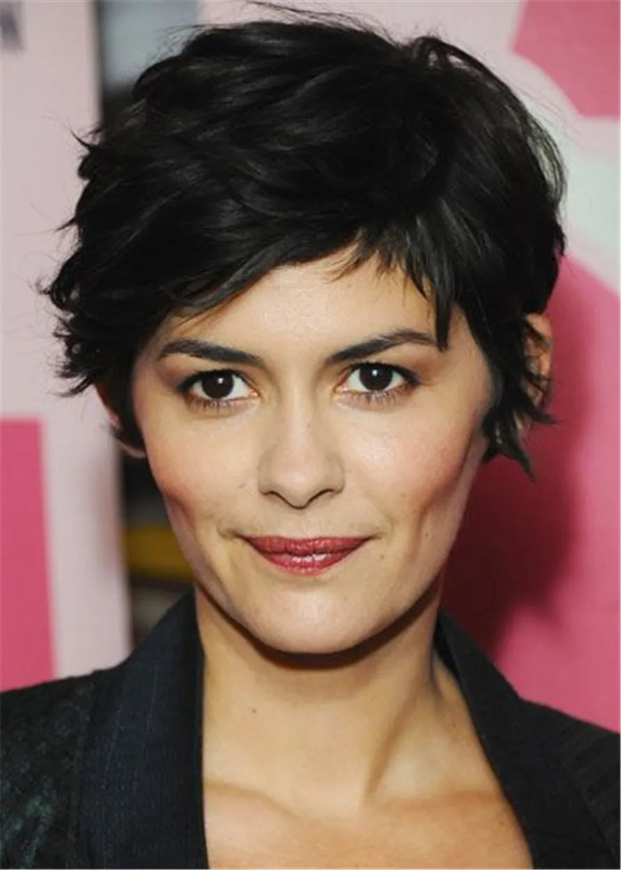 Boy Cut Hairstyle Natural Straight Human Hair Capless Wigs 10 Inch