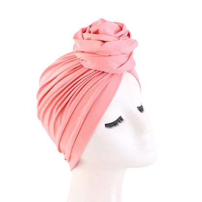 Cross-Border E-Commerce Supply Source: Rose Flower Elastic Headscarf Hat, Ethnic Hat, Head Wrap Hat Jdt-480