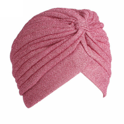 Ethnic Bright Silk Turban Hat Indian Hat Baotou Hat Chemotherapy Hat