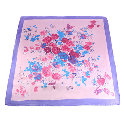 Amazon Women's Satin Square Scarf Imitation Silk Printed Head Scarf Silk Scarf Turban Hat Jdwj-28A