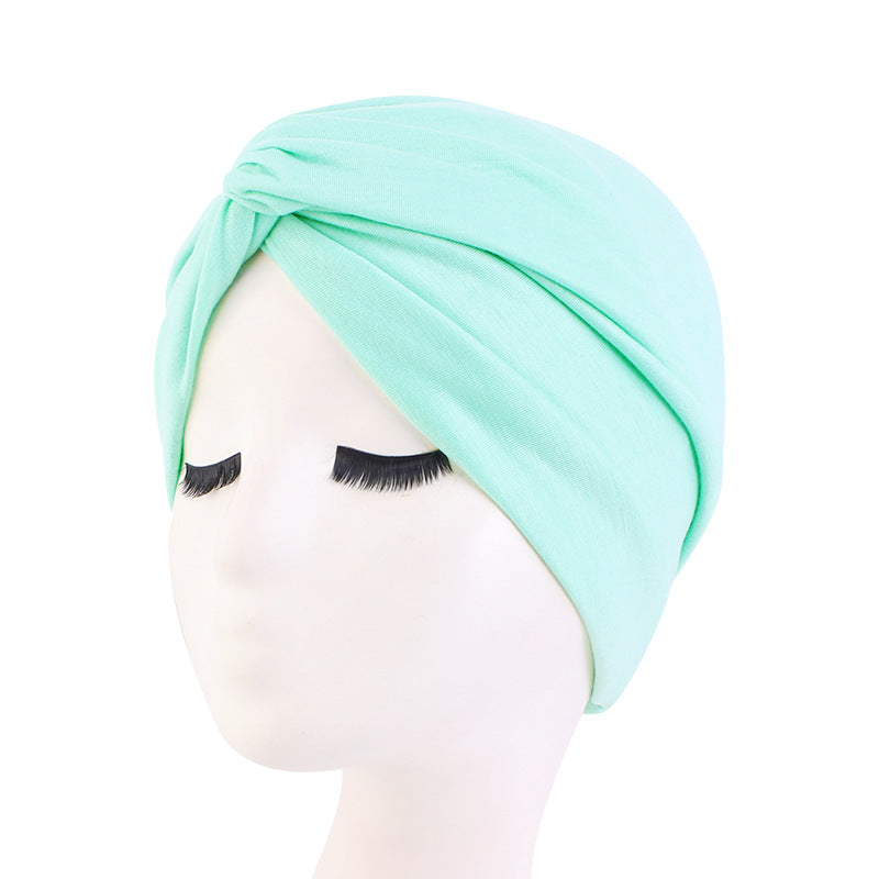Ethnic Style Turban Hat, Imitation Cotton Twisted Cross Hat, Indian Hat, Chemotherapy Hat, Baotou Hat