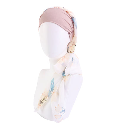 Elastic cotton hair band scarf hat chiffon ribbon headscarf cap toe cap all-match clothing hat