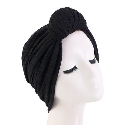 European and American popular knotted headscarf cap ethnic style toe cap headscarf pleated Indian hat JDT-421A