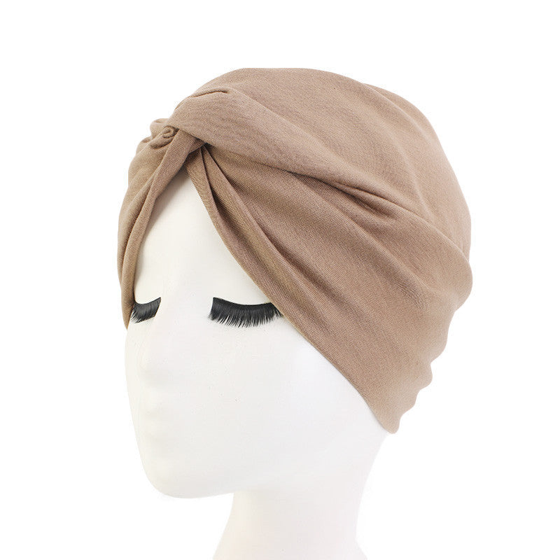 Ethnic Style Turban Hat, Imitation Cotton Twisted Cross Hat, Indian Hat, Chemotherapy Hat, Baotou Hat