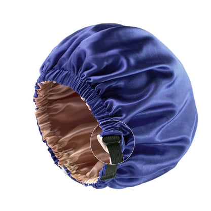 Satin nightcap invisible flat adjustable buckle artificial silk double-layer round hat shower cap beauty hair hat