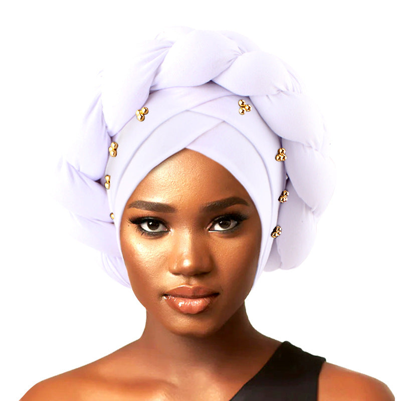 Cross-border supply African hat three-dimensional sponge hemp flower braid headscarf hat ethnic style clothing hat