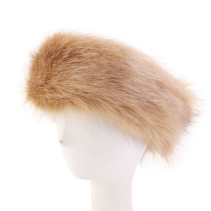 European and American Fashionable Autumn and Winter Imitation Fur Warm Headband Imitation Fox Fur Headband Winter Women's Fur Hat Fh-25