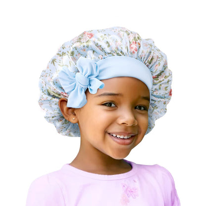 Cross-border Children's Hat Color Printed Nightcap Baby's Ribbon Tape Hat Shower Cap JDKB-21C