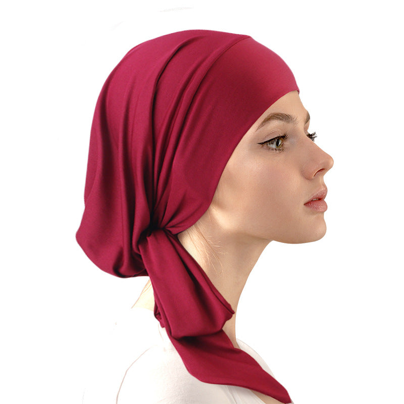 Cross-Border Supply Elastic Streamer Headscarf Hat, Head Wrap Hat, Base Hat, Chemotherapy Hat Jdt-31A