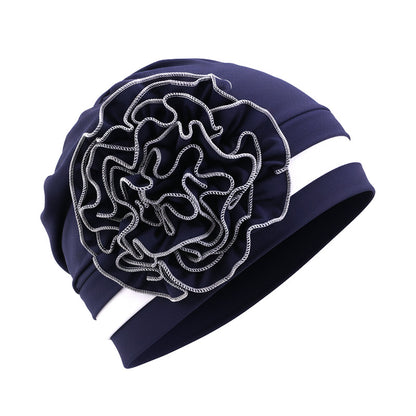 New Two-Tone Floral Pattern Headscarf Hat, Pullover Hat, Postpartum Hat, Chemotherapy Hat, African Style Hat Jdt-512