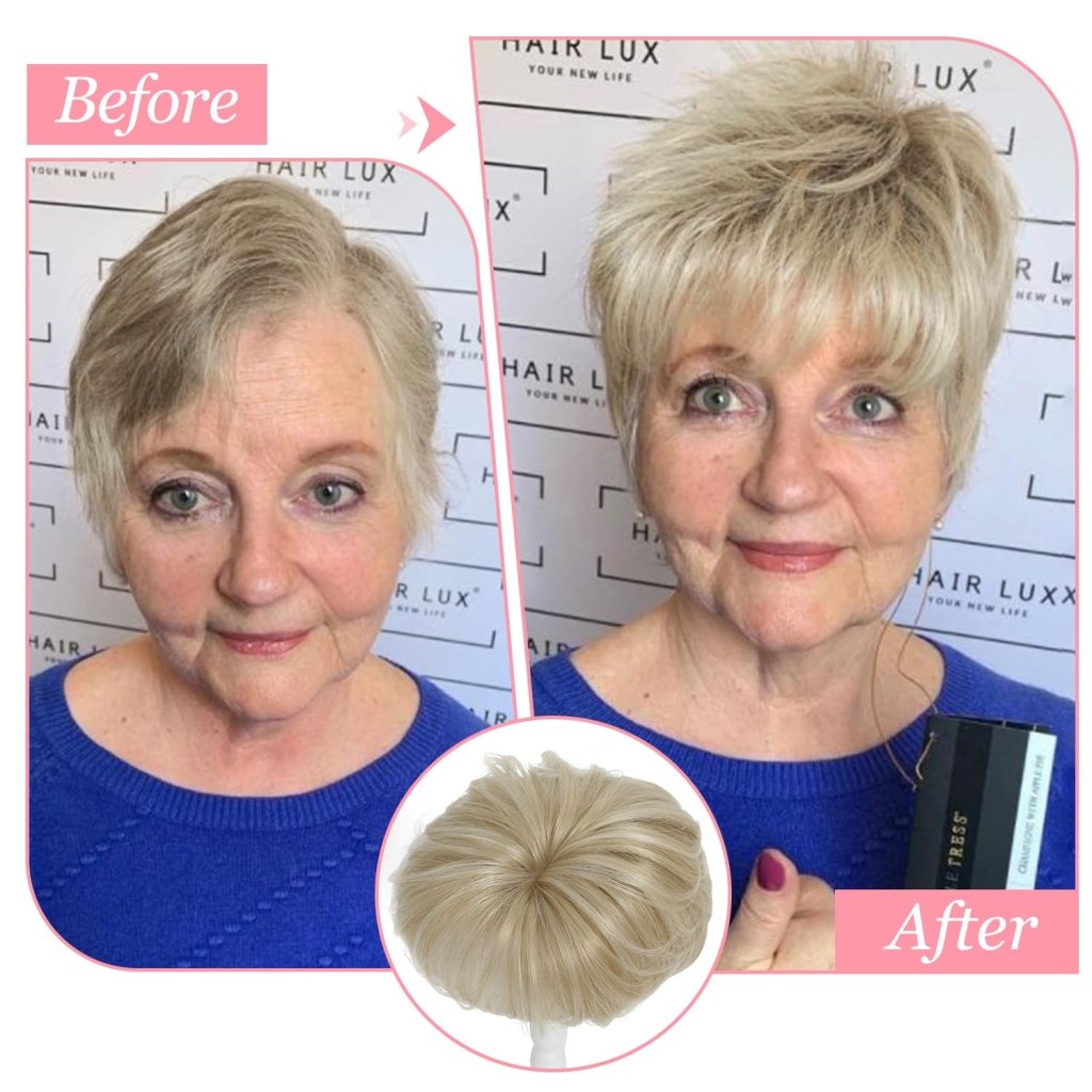 Hair Topper Short Pixie Cut Pieces for Women with Thinning Human Hair Wigs