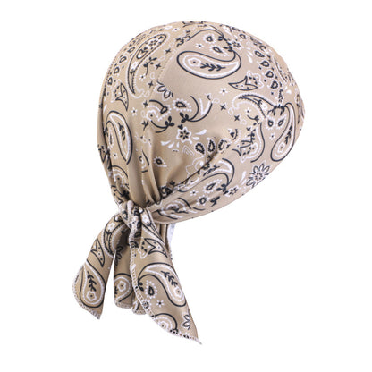 New Cashew Flower Pirate Hat Headscarf Hat Street Dance Strap Headband Cap Strap Riding Hat JDD-09G