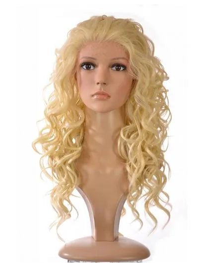 New Fashion Custom Long Curly Blonde Lace Wig 24 Inches