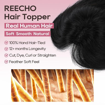 Real Human Hair Topper10 inch Women for Thinning Hair Swiss Base  Hairpiece