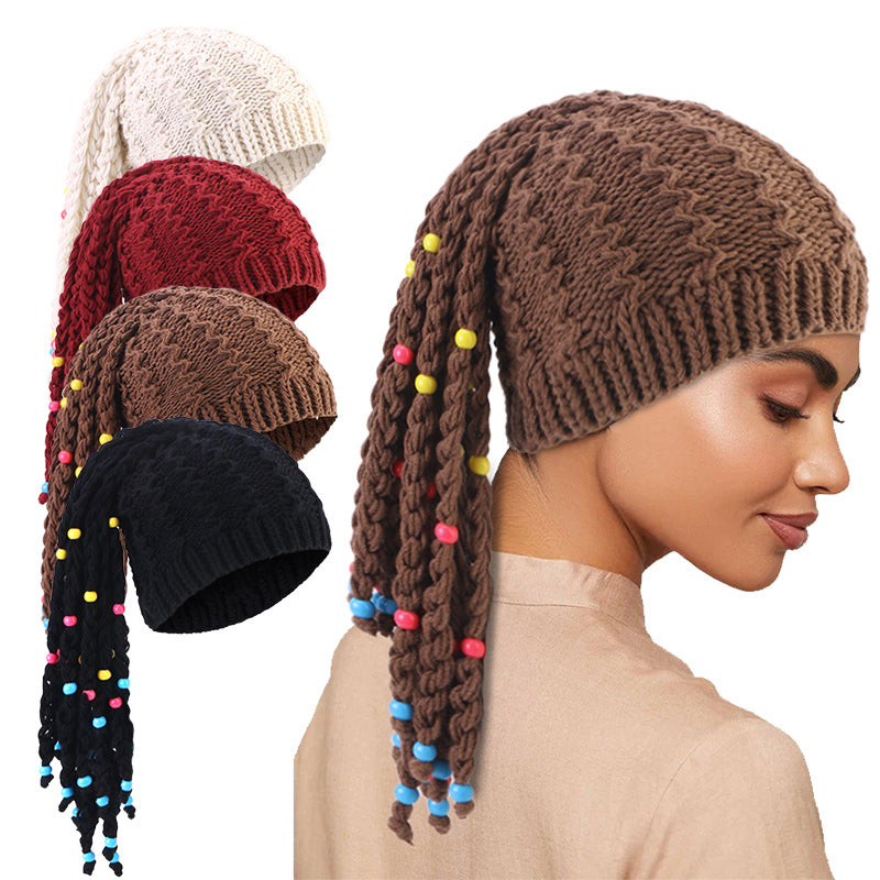 Autumn and Winter Handmade Braided Hat for Cosplay Festival Activities, Warm Headscarf Hat, Head Wrap, Pullover Hat