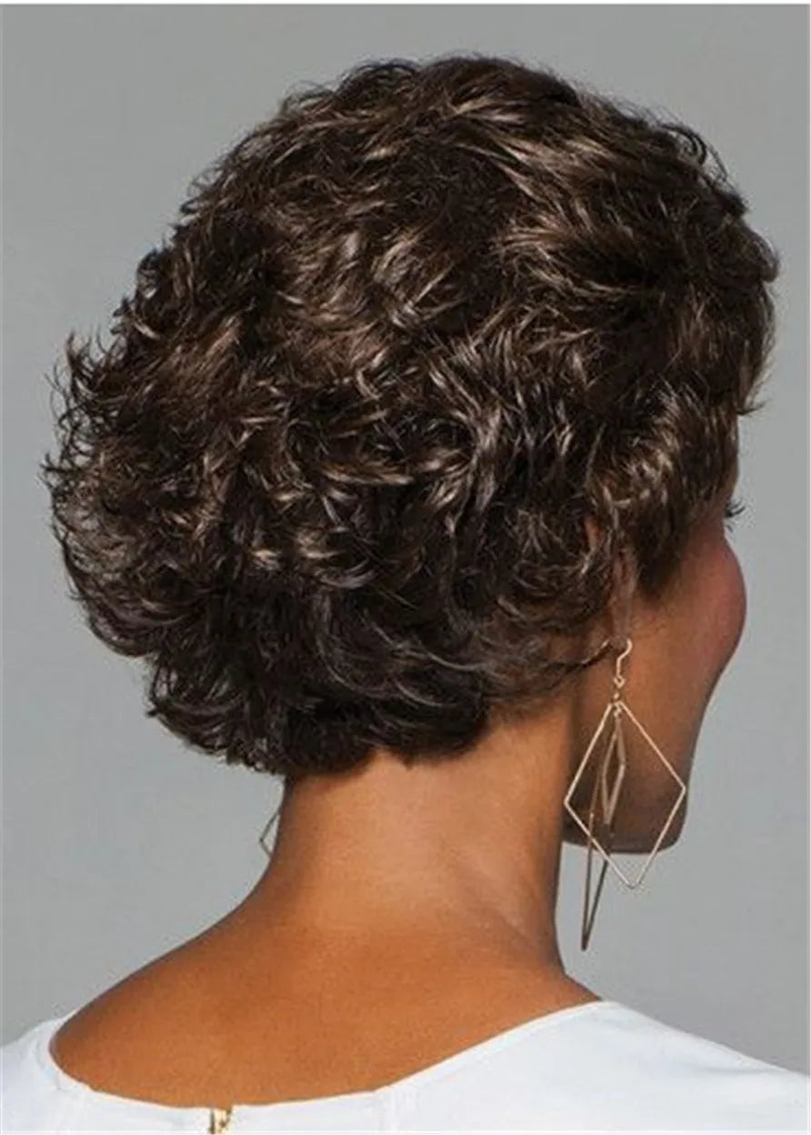 Pixie Choppy Cut Synthetic Hair Short Wavy Capless Wig 10 Inches