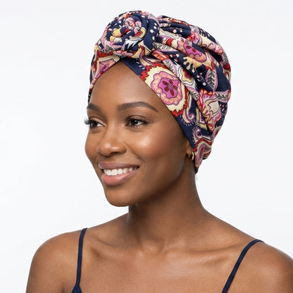 Amazon European and American ethnic style plate Flower headscarf cap elastic printing Indian cap chemotherapy cap TJM-342B