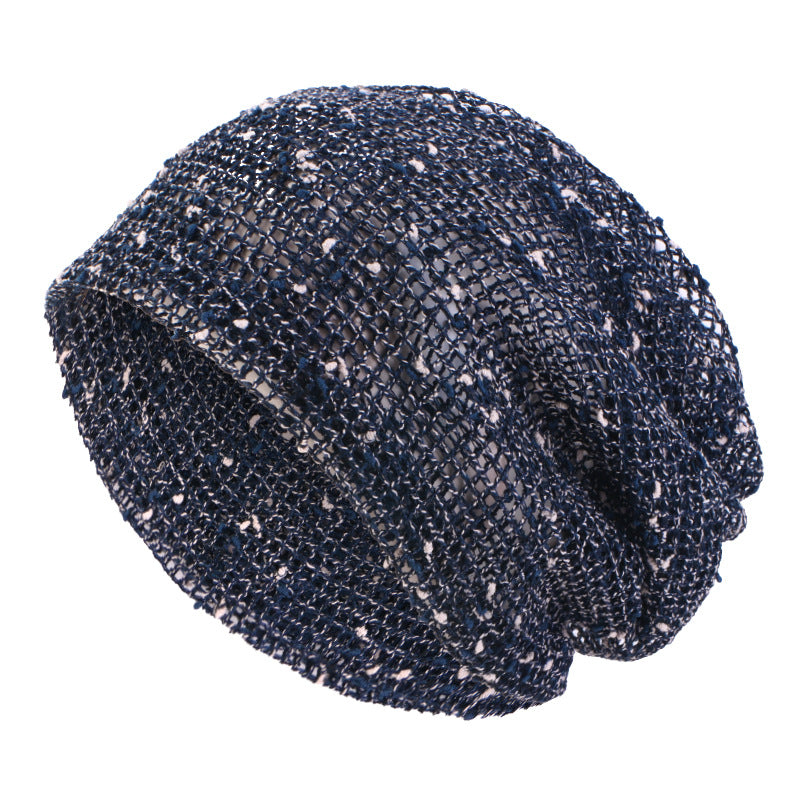 Cross border new breathable cotton and linen mesh hat, headscarf hat, twisted braid hat, double-layer pullover hat JDU-59