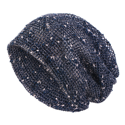 Cross border new breathable cotton and linen mesh hat, headscarf hat, twisted braid hat, double-layer pullover hat JDU-59
