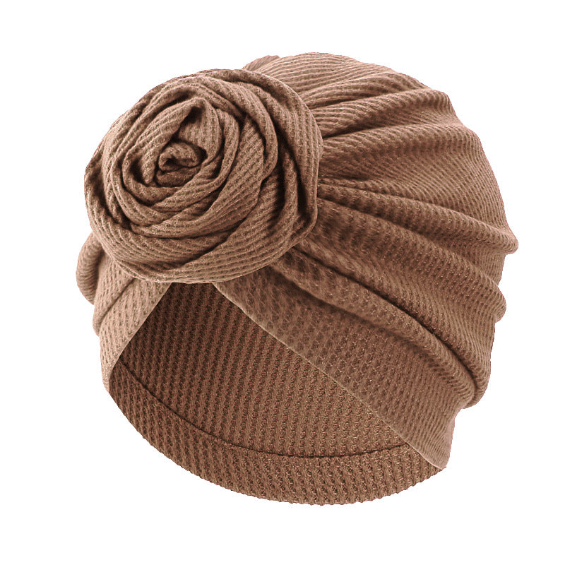 Cross-Border Supply Rose Elastic Turban Hat Ethnic Hat Plaid Cotton Turban Hat Jdt-480C