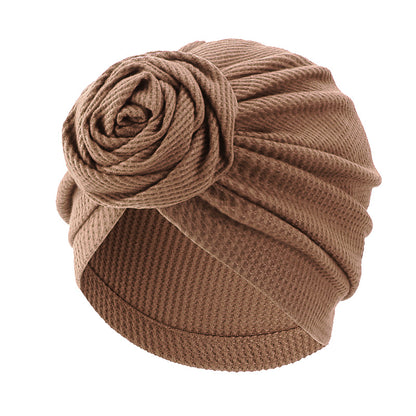 Cross-Border Supply Rose Elastic Turban Hat Ethnic Hat Plaid Cotton Turban Hat Jdt-480C