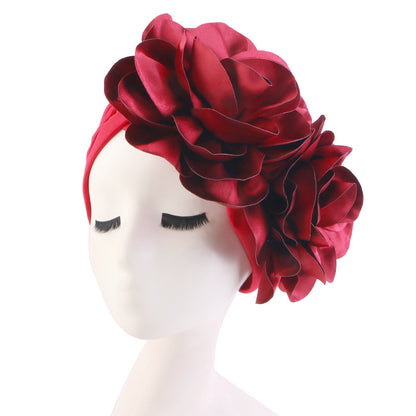 Ethnic style oversized flower headscarf hat African style toe cap wedding party hat JDT-12D