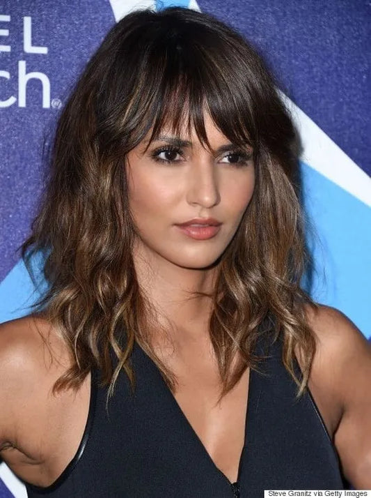 Parrucche senza cappuccio per capelli umani Halle Berry Body Wave Full Bang 14 pollici