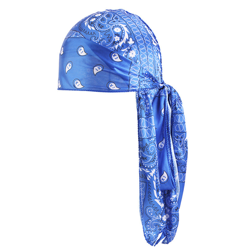 European and American Fashion Cashew Flower Amoeba Printing Silk Thin Pirate Hat Strap Tapes JDT-05-3J
