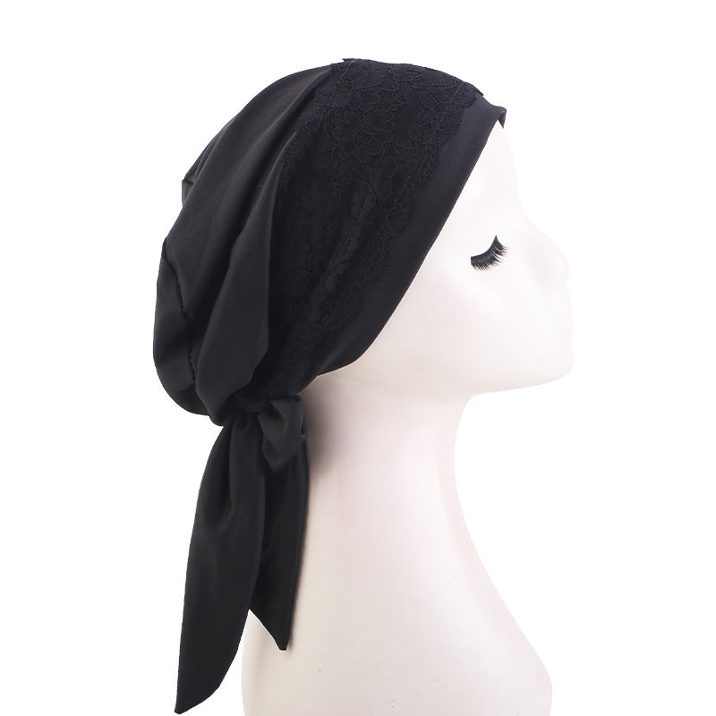 Amazon source lace edge ribbon headscarf cap, toe cap, base cap, chemotherapy cap JDT-510