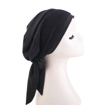 Amazon source lace edge ribbon headscarf cap, toe cap, base cap, chemotherapy cap JDT-510