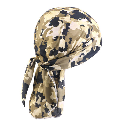 Camouflage elastic pirate hat men's and women's headscarf hat hip hop hip hop ribbon toe cap JDD-09C
