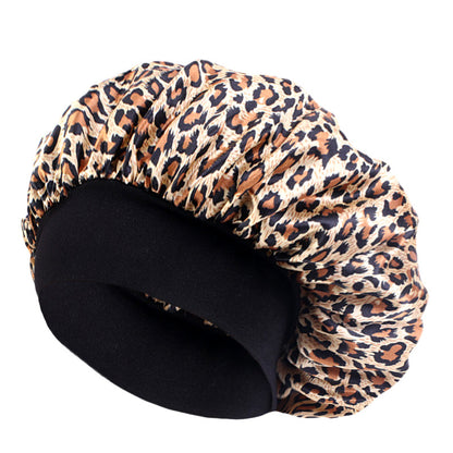 Amoeba wide-brimmed elastic hair band nightcap satin round CAP Beauty hair cap shower cap satin bonnet