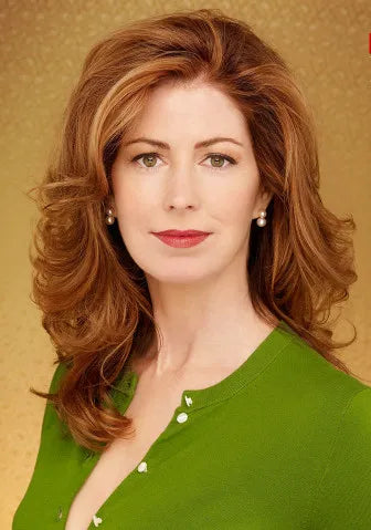 Custom Dana Delany's Hair Style Long Wavy Lace Hair 100% Human Hair Celebrity Wigs 16 Inches