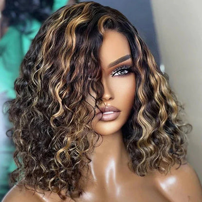 Balayage Bob Style mit Seitenscheitel, Echthaar, 12 Zoll