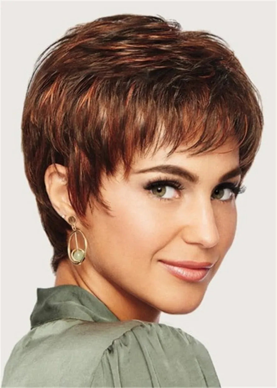 Neat Bang Colormix Straight Human Hair Capless Wig 8 Inches