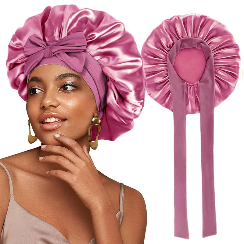 Logo Customized Satin Elastic Ribbon Nightcap Turban Hat Clothing Hat Beauty Chemotherapy Hat Jdb-301L