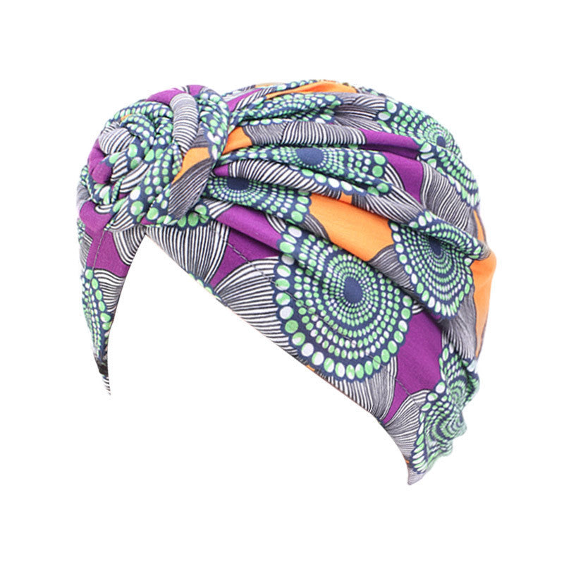 Bohemian style donut turban hat knotted pullover cap ethnic hat TJM-342