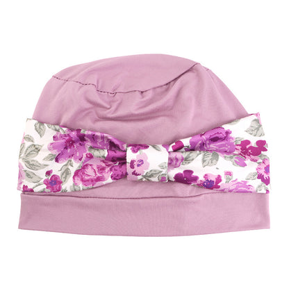 Bohemian style printed flat top knotted headscarf hat, fashionable home hat, confinement hat, toe cap JDT-532A