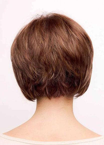 130 % Dichte, kurze Bob-Frisuren für Damen, glattes Echthaar, kappenlose Perücken, 10 Zoll