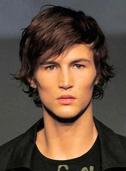 New Trend Carefree Short Straight Human Hair Wig for Men 10 Inches