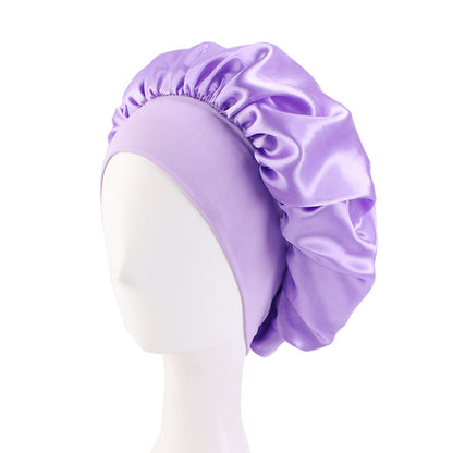 Satin Nightcap Wide-brimmed Hair Band Round Hat Tape Hat Beauty Salon Home Hat TJM-301