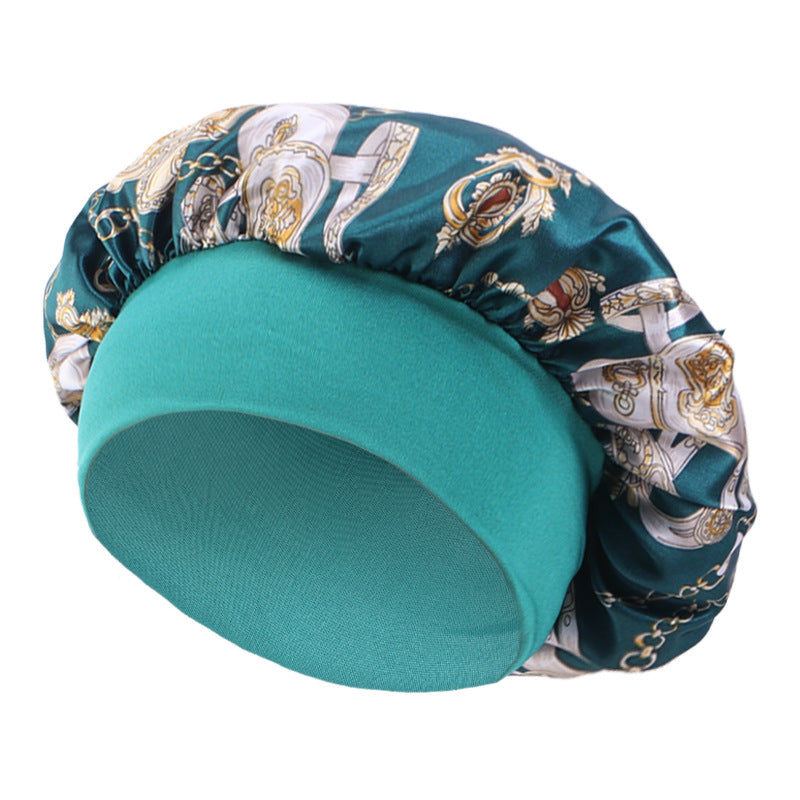 Amoeba wide-brimmed elastic hair band nightcap satin round CAP Beauty hair cap shower cap satin bonnet
