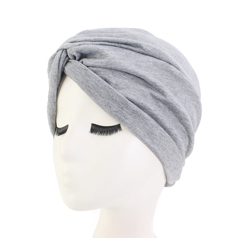 Ethnic Style Turban Hat, Imitation Cotton Twisted Cross Hat, Indian Hat, Chemotherapy Hat, Baotou Hat