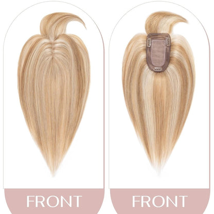 Human Hair Topper with Bangs - Real Human Hair Toppers for Women with Thin Hair