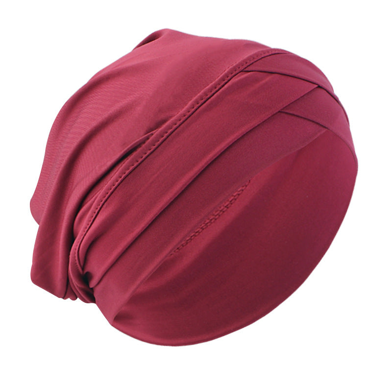 Cross-border supply of double cross elastic turgear hat ethnic wind base cap chemotherapy hat JDT-476
