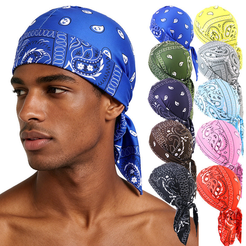 Cashew Flower Stretch Pirate Hat Hip-Hop Hip-Hop Hair Care Bag Headscarf Amoeba Strap Headscarf Hat JDD-09D