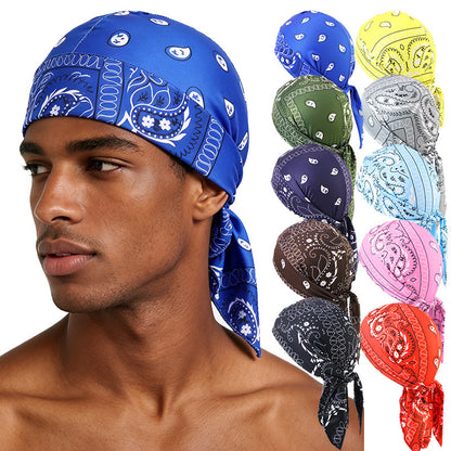 Cashew Flower Stretch Pirate Hat Hip-Hop Hip-Hop Hair Care Bag Headscarf Amoeba Strap Headscarf Hat JDD-09D