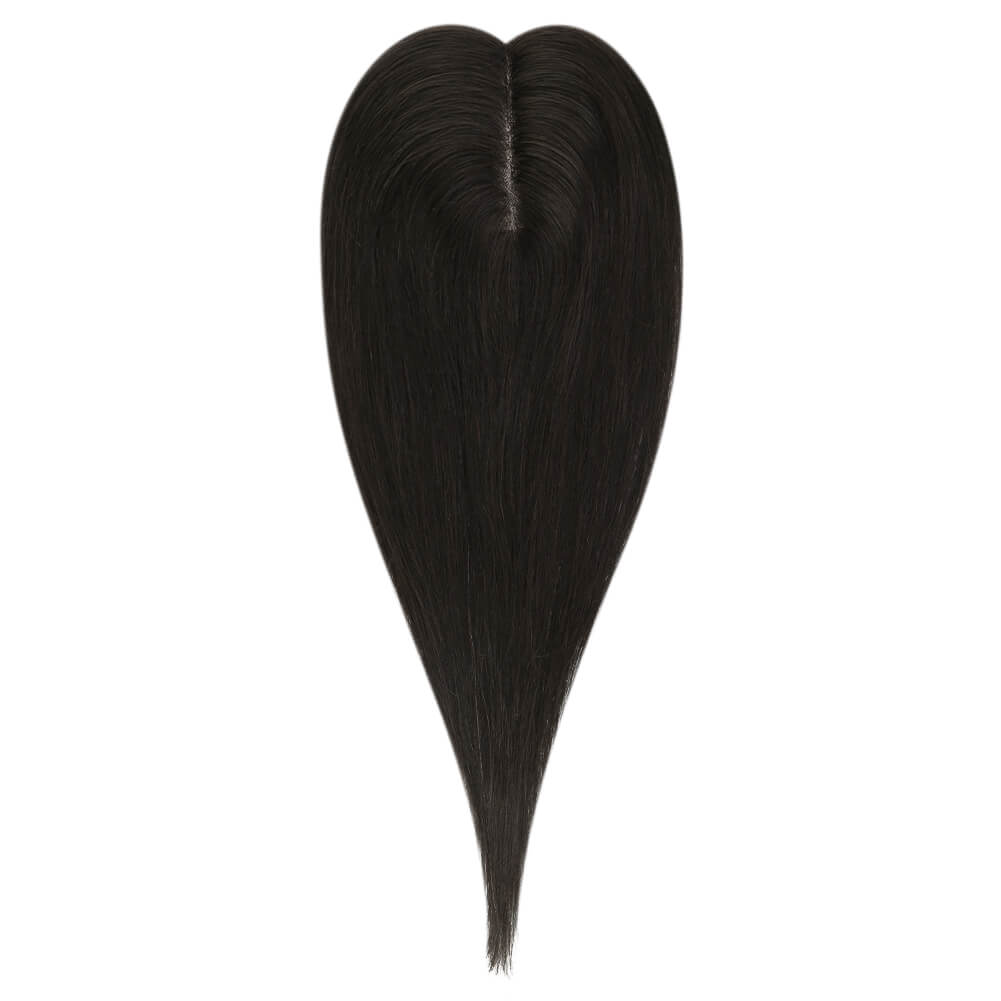 3*5inch Mono Hair Topper Remy Human Hair Natural Black (#1B) Wigs Hair Piece
