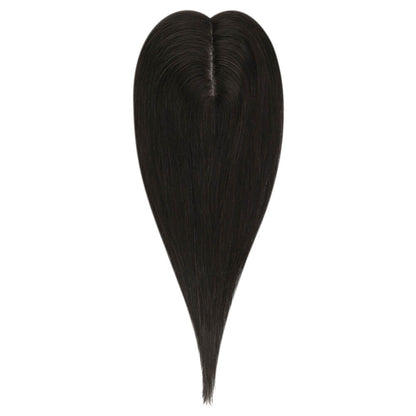 3*5inch Mono Hair Topper Remy Human Hair Natural Black (#1B) Wigs Hair Piece