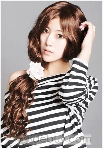 Fashion Natural Long Wavy 24 Inches Capless Wig